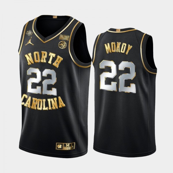North Carolina Tar Heels College Basketball 2022 Final Four #22 Justin McKoy Black Gold Golden Edition Jersey