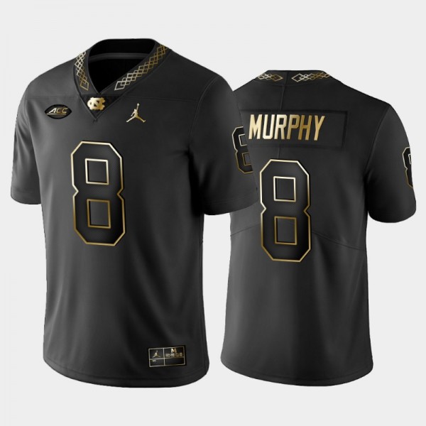 UNC Tar Heels College Football #8 Myles Murphy Black Golden Edition Alternate Game Jersey
