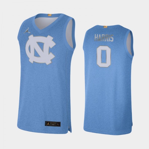 North Carolina Tar Heels College Basketball #0 Anthony Harris Blue Rivalry Limited 100th Anniversary Jersey