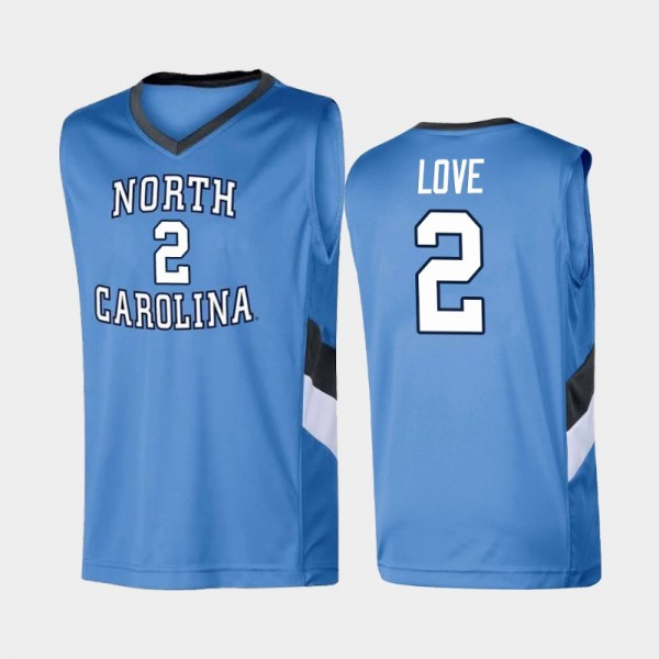 Youth North Carolina Tar Heels College Basketball #2 Caleb Love Blue Basketball Jersey