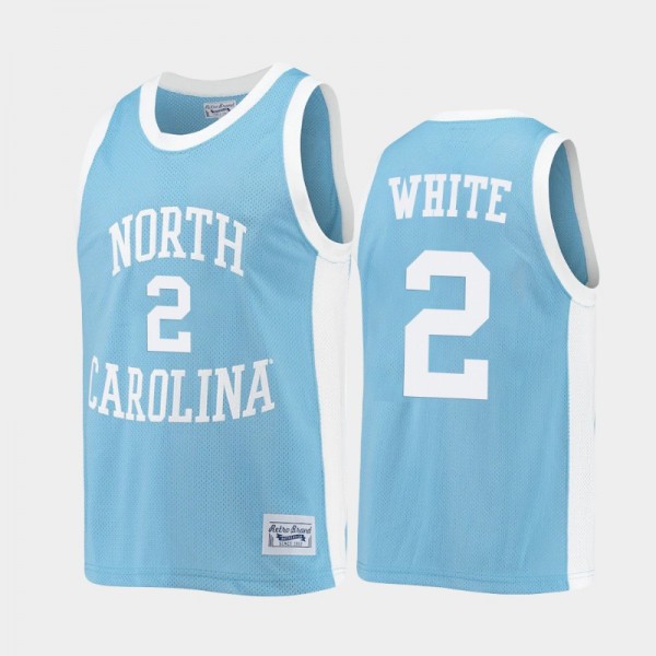 UNC Tar Heels College Basketball #2 Coby White Blue Commemorative Classic Jersey