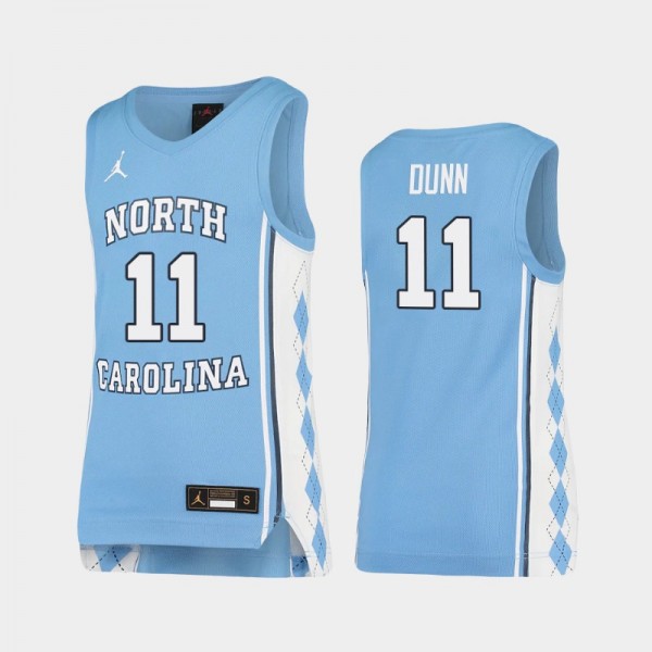 Youth North Carolina Tar Heels College Basketball #11 D'Marco Dunn Carolina Blue Replica Jersey