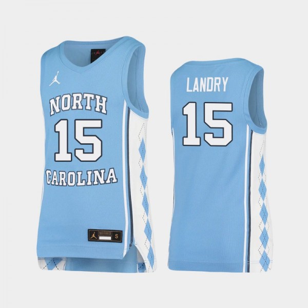 Youth North Carolina Tar Heels College Basketball #15 Rob Landry Carolina Blue Replica Jersey