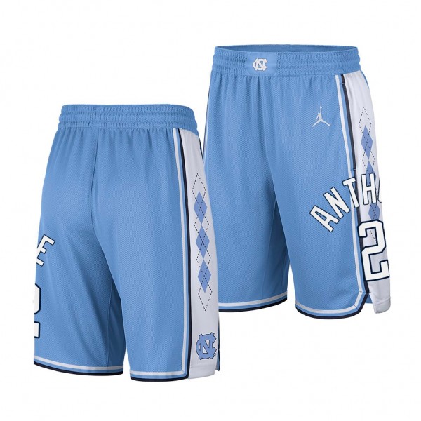 North Carolina Tar Heels Cole Anthony #2 College Basketball Alumni Blue Shorts