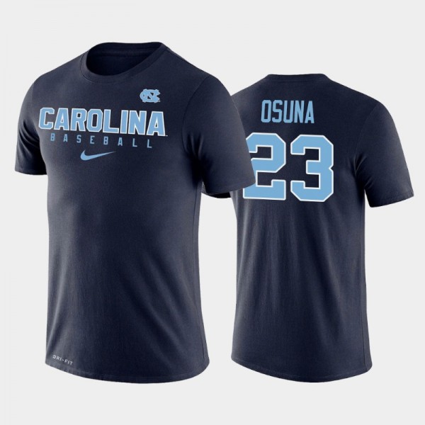 College Baseball UNC Tar Heels Alberto Osuna #23 Performance Navy T-shirt