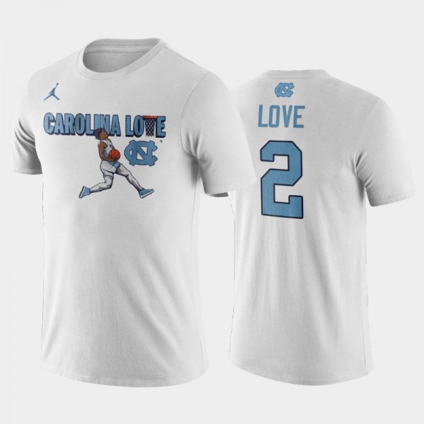 UNC Tar Heels Caleb Love Carolina Love White T-Shirt