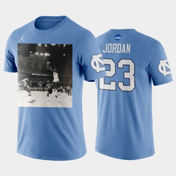 UNC Tar Heels college Basketball Michael Jordan #23 Player Graphic Blue T-Shirt