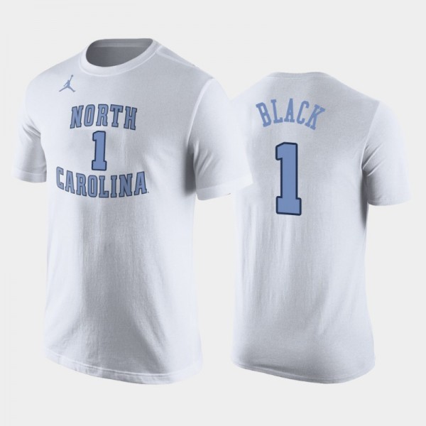 North Carolina Tar Heels College Basketball Leaky Black #1 Replica Future Star White T-Shirt