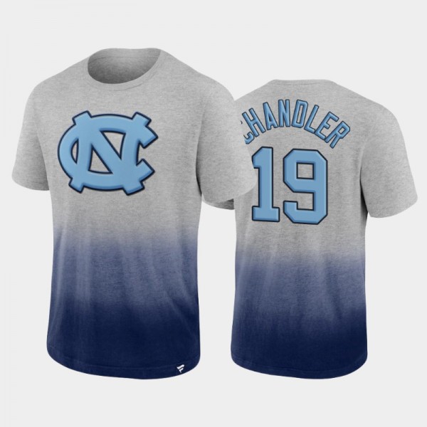 College Football UNC Tar Heels Ty Chandler #19 Ombre Heathered Gray T-Shirt