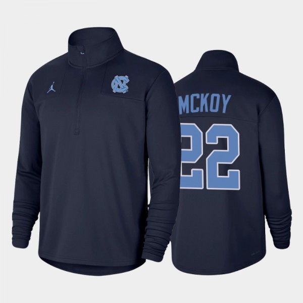 College Basketball North Carolina Tar Heels Justin McKoy #22 Half-zip Mock neck Navy Jacket Performance
