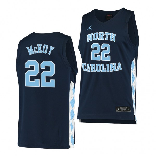 Justin McKoy #22 North Carolina Tar Heels College Basketball Navy Jersey 2022 Alternate
