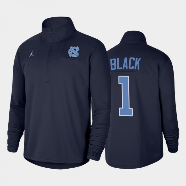 College Basketball North Carolina Tar Heels Leaky Black #1 Half-zip Mock neck Navy Jacket Performance