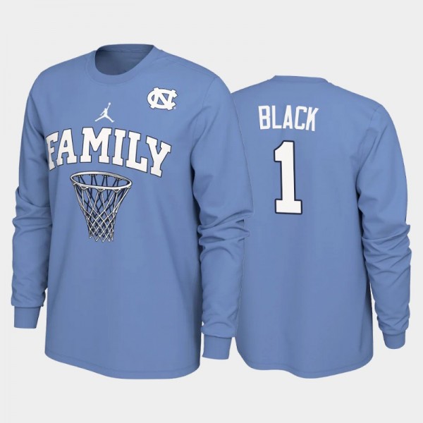 UNC Tar Heels College Basketball #1 Leaky Black Blue 2022 March Madness Final Four Family Long Sleeve T-Shirt