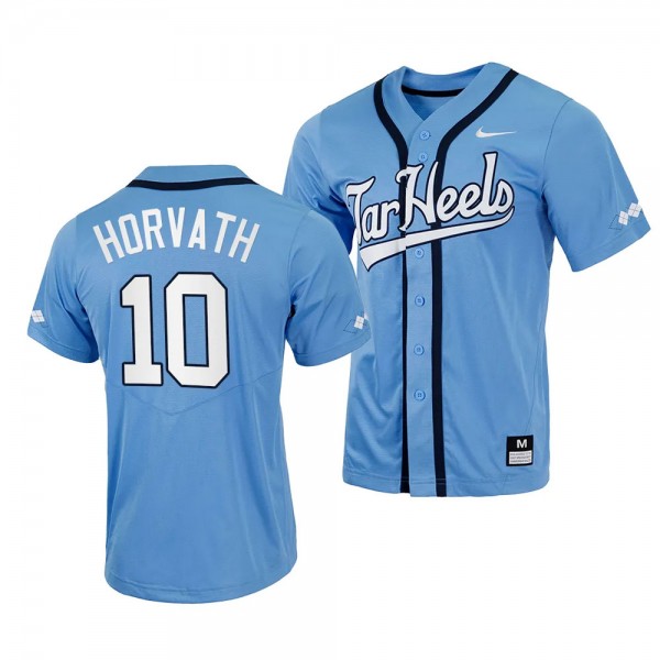 Mac Horvath North Carolina Tar Heels #10 Blue Replica Baseball Full-Button Jersey