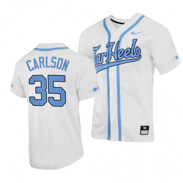 Max Carlson North Carolina Tar Heels #35 White College Baseball Replica Jersey
