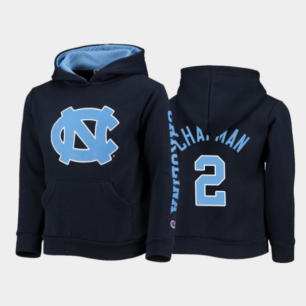 Youth UNC Tar Heels College Football #2 Don Chapman Field Day 2-Hit Pullover Navy Hoodie