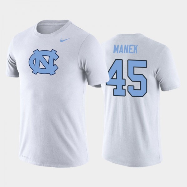 North Carolina Tar Heels College Basketball #45 Brady Manek White Legend T-Shirt