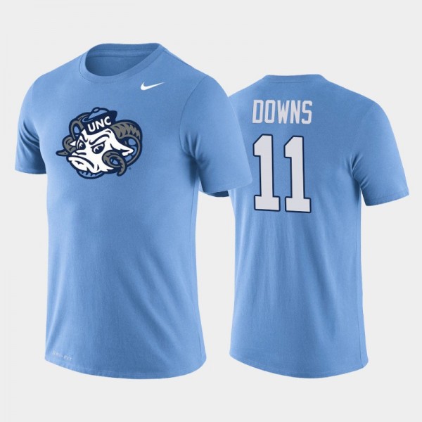 North Carolina Tar Heels College Football #11 Josh Downs Blue Legend T-Shirt