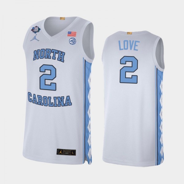 North Carolina Tar Heels college Basketball #2 Caleb Love White Alumni Limited 2022 March Madness Final Four Jersey