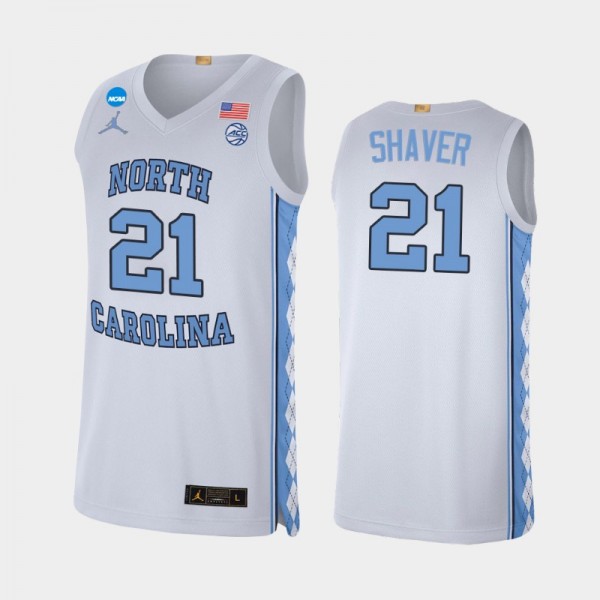 North Carolina Tar Heels College Basketball #21 Will Shaver White Alumni Limited 2022 March Madness Jersey