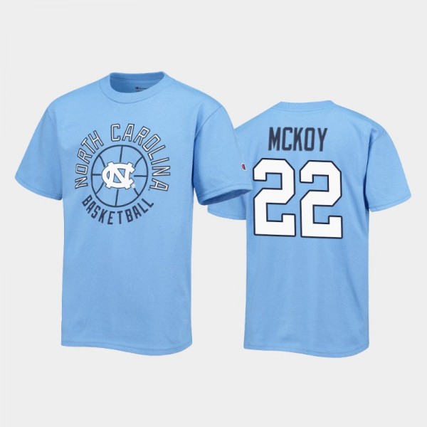 Youth North Carolina Tar Heels Justin McKoy #22 Basketball Blue T-Shirt