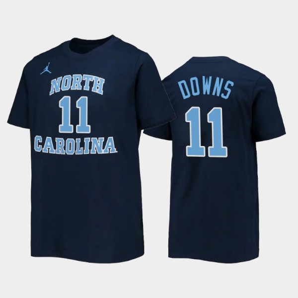 Youth North Carolina Tar Heels College Football Josh Downs Name Number Navy T-Shirt